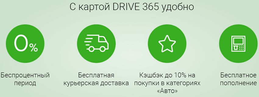 Кредитная карта DRIVE 365 - бесплатная доставка, кэшбэк
