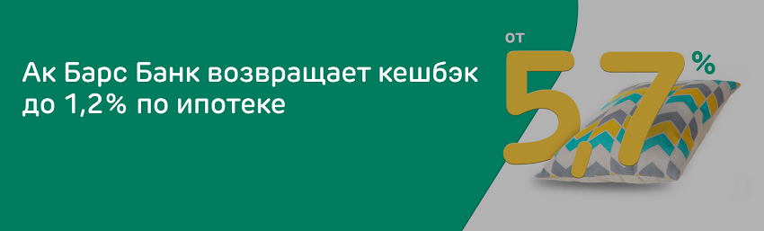 Кэшбэк до 1,2% по ипотеке можно получить в Ак Барс Банке